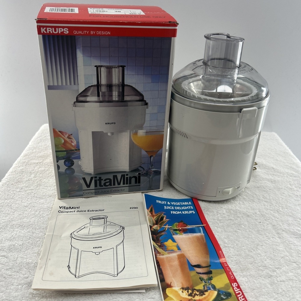 Krups VitaMini Compact Juice Extractor White 120V Model No. 290-70 with Manual